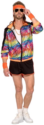 Eighties Disco Neon Panter Outfit Heren